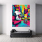 Snoopy e Bart Simpson nella New York pop art graffiti quadro