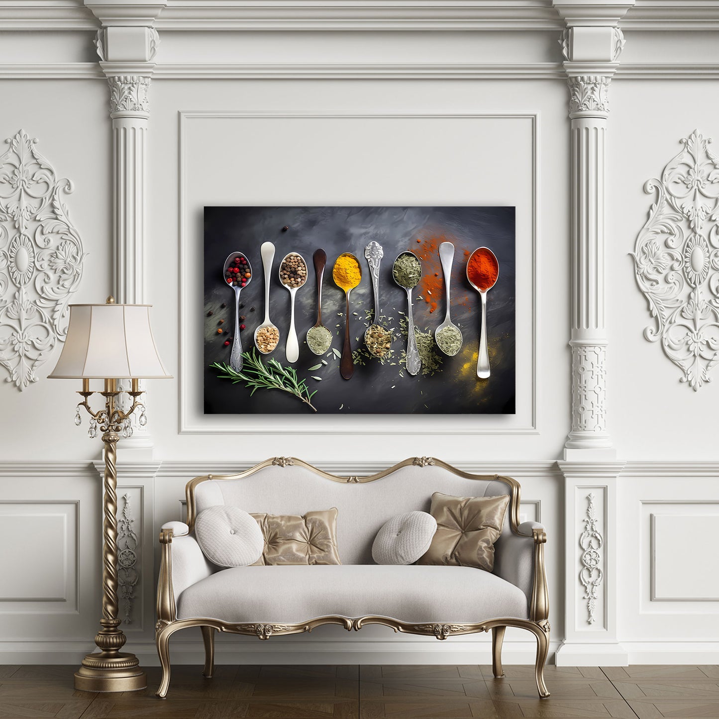 Spezie colorate arte da cucina moderna quadro