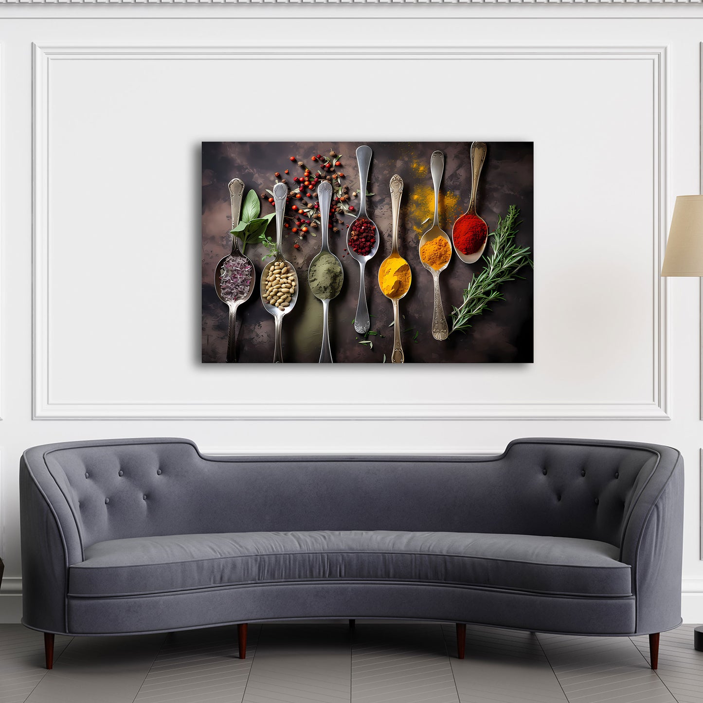 Spezie ed erbe arte da cucina colorata quadro