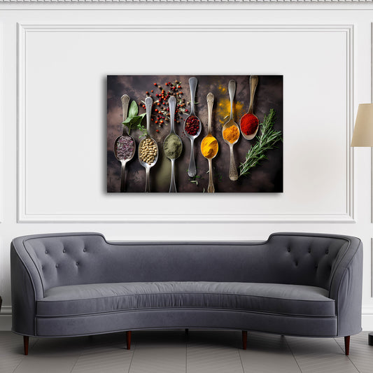 Spezie ed erbe arte da cucina colorata quadro