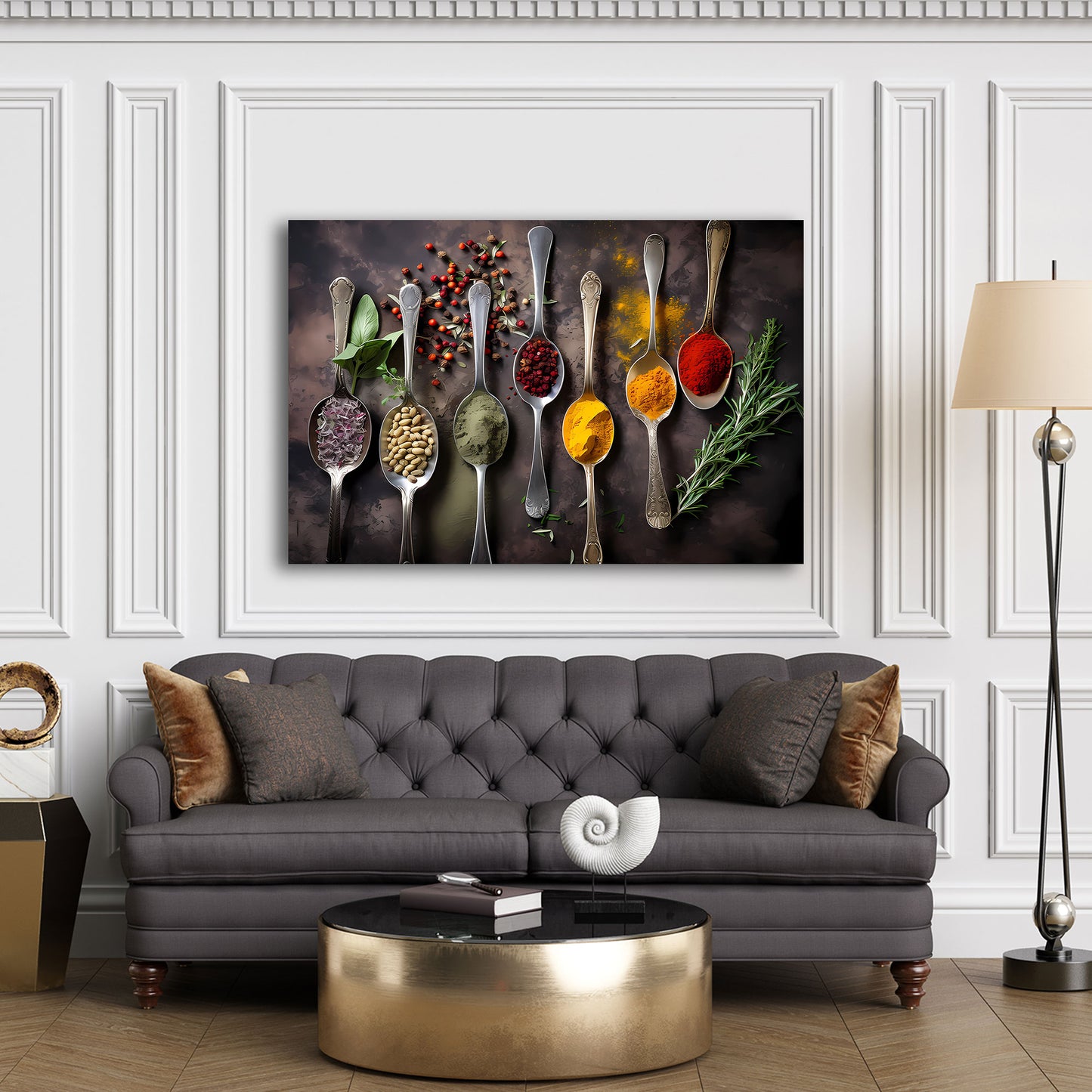 Spezie ed erbe arte da cucina colorata quadro