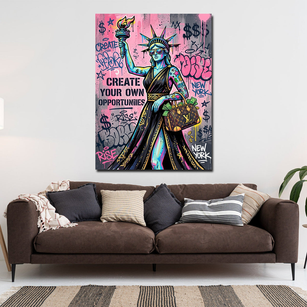 Quadro Statua della Libertà New York Pop Art in soggiorno