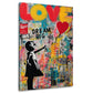 Street art bambina palloncino cuore amore sogno grande quadro