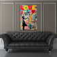Street art bambina palloncino cuore amore sogno grande quadro