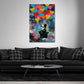 Street Art bambino palloncini cuori colorati amore quadro