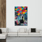 Street Art bambino palloncini cuori colorati amore quadro
