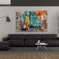 Street Art color the world scritta ragazza con valigia pace quadro