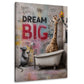 Street Art giraffa vasca da bagno ratto graffiti dream big quadro