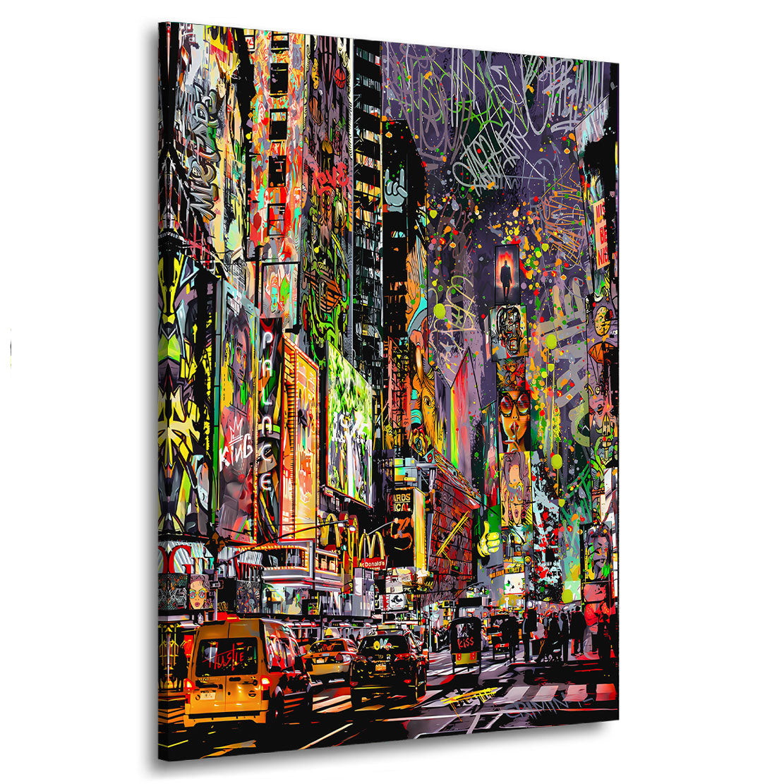 Street art pop art skyline notturna USA quadro