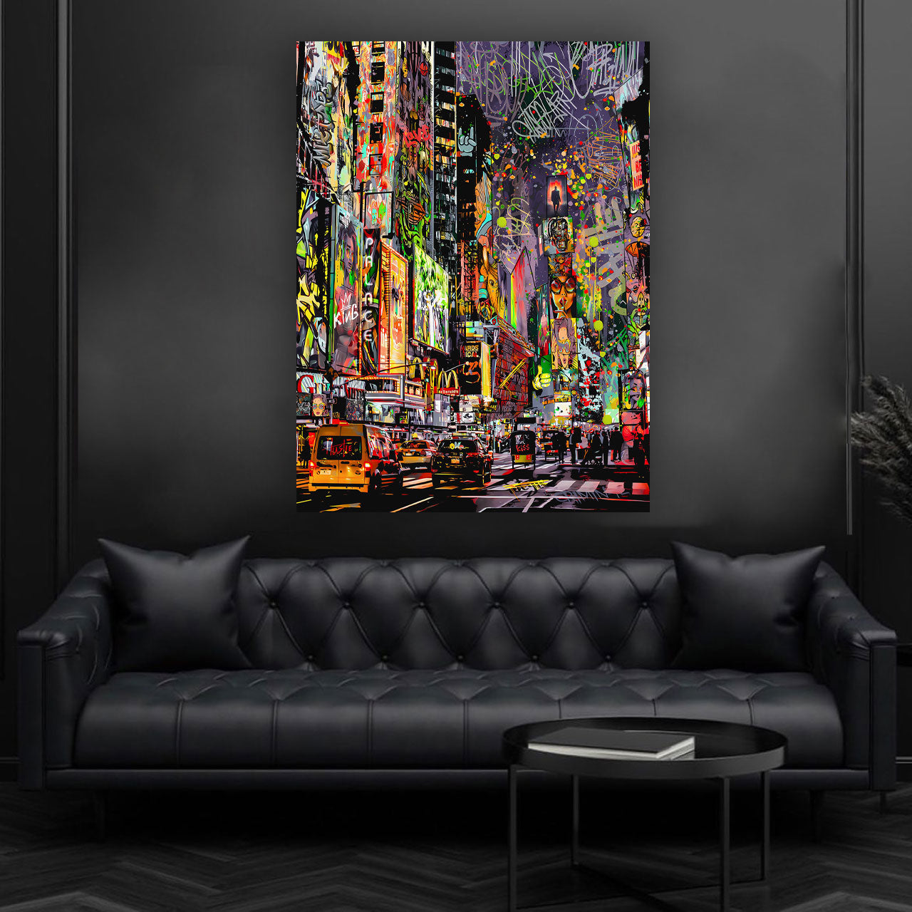 Street art pop art skyline notturna USA quadro