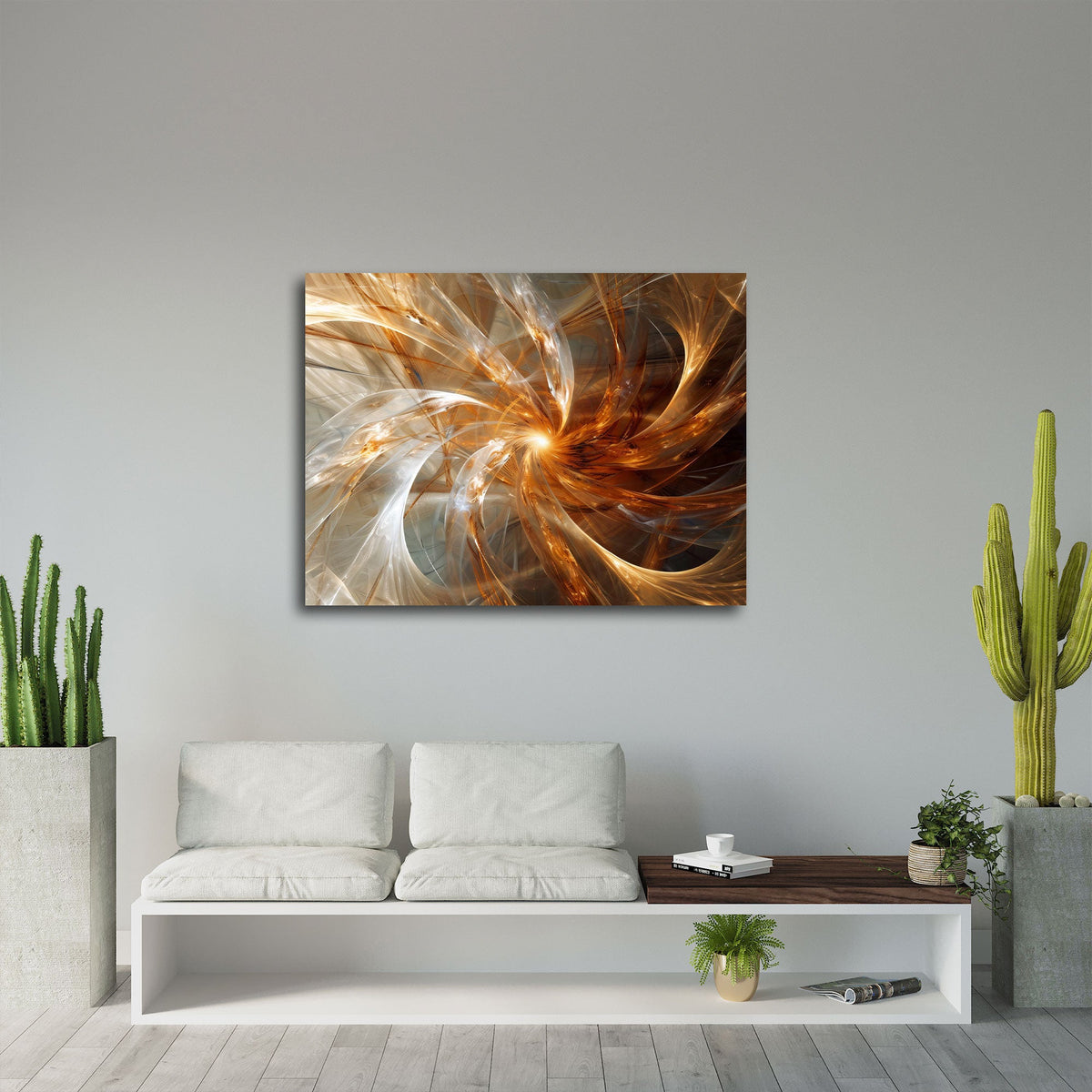 Quadro strutture di luce in soggiorno