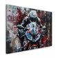 Superbike BMW con pilota in rosso e bianco Street Art quadro