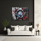 Superbike BMW con pilota in rosso e bianco Street Art quadro
