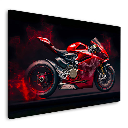 Superbike rosso fuoco velocità potenza quadro
