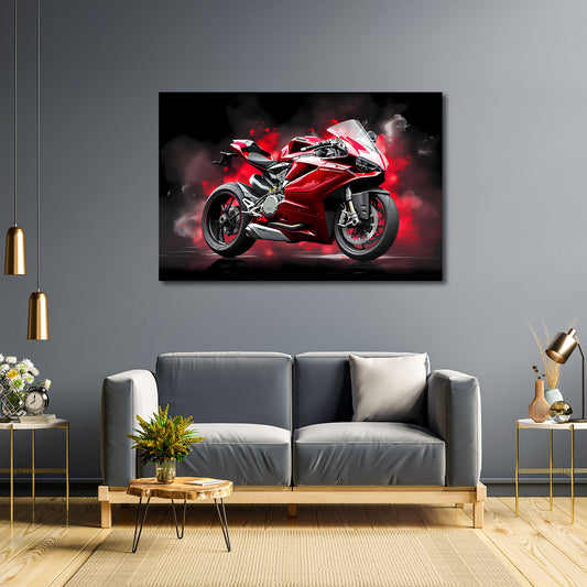 Superbike rosso fuoco velocità potenza quadro