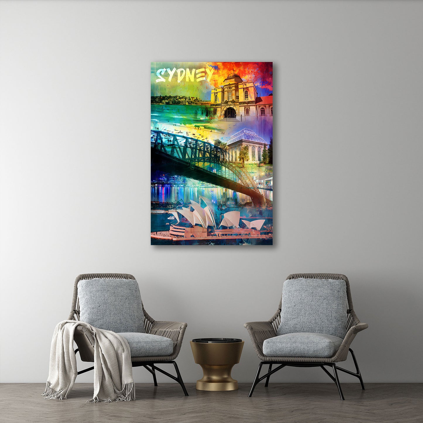 Sydney Pop Art opera ponte spiaggia architettura vivace quadro