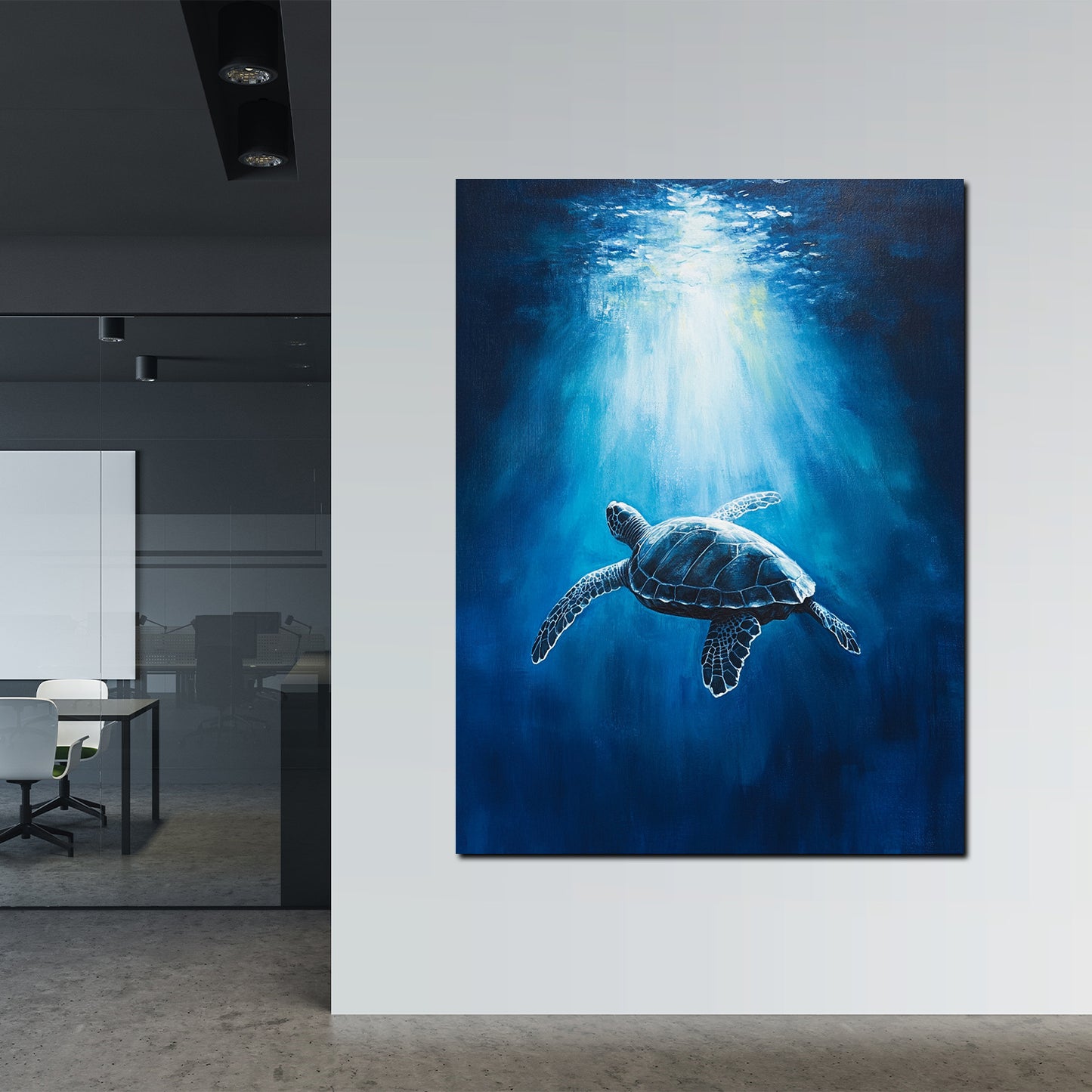 Tartaruga marina luce oceano blu quadro