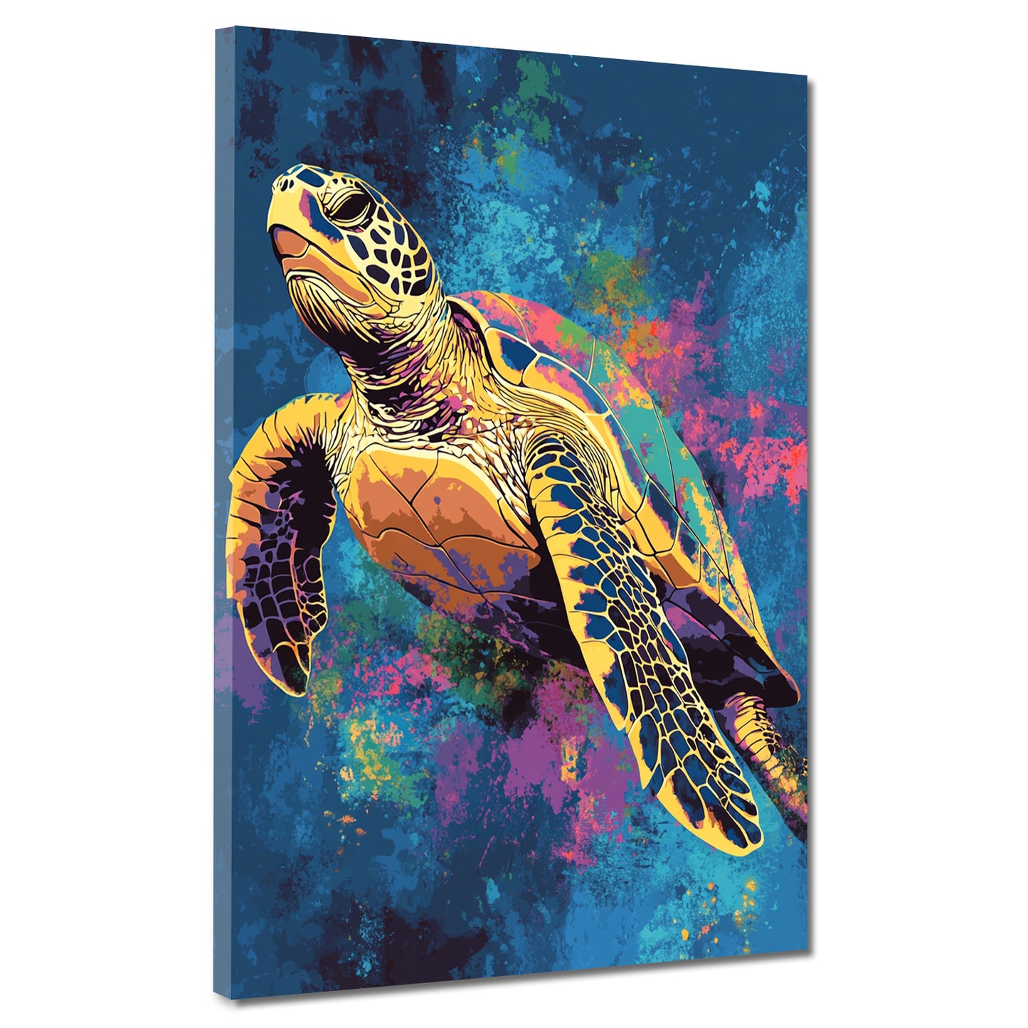 Tartaruga pop art colori vivaci arte marina quadro