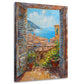 Terrazza con vasi di fiori e vista sul mare quadro