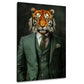 Tigre in completo verde a tre pezzi da vero gentleman quadro
