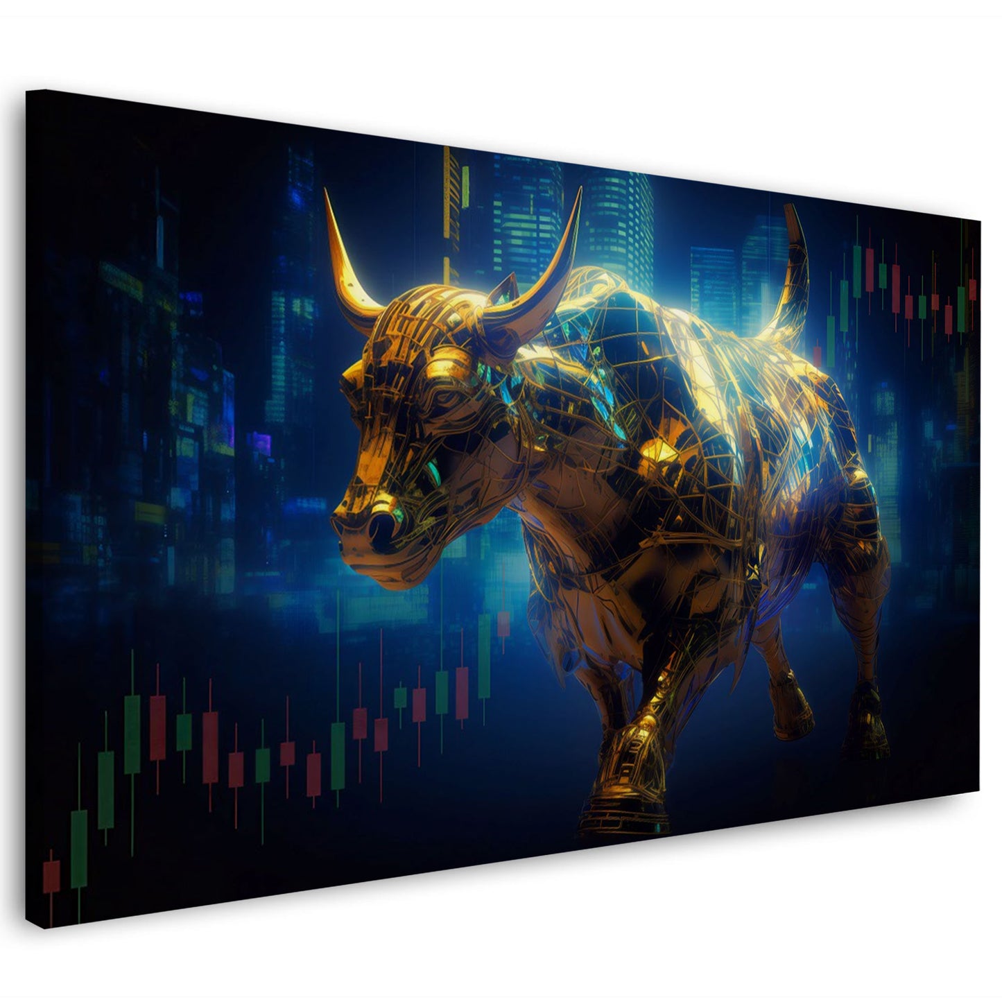 Toro d'oro borsa mercato finanziario grafico trading quadro