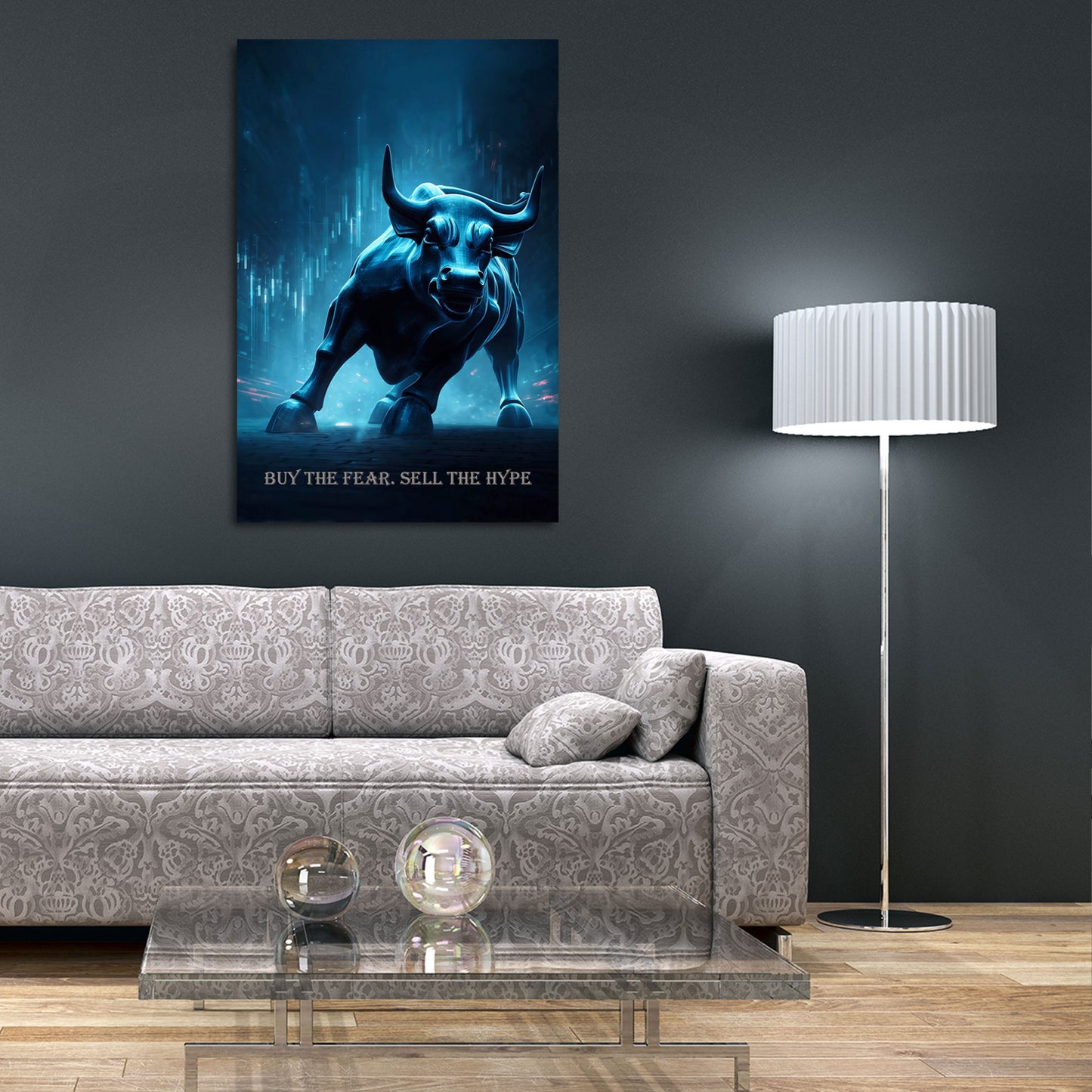 Toro finanza motivazione buy the fear sell the hype quadro