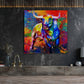 Toro pop art animale colorato energia quadro