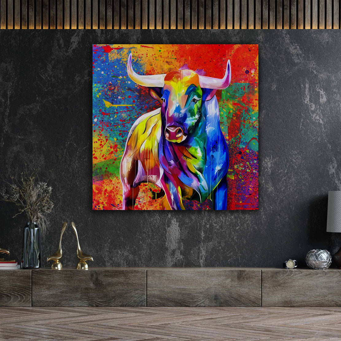 Toro spagnolo pop art colorato arte animale quadro