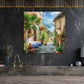 Toscana borgo marino vicolo fiori terrazza quadro