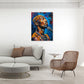 Tupac Shakur con microfono in stile Pop Art vivace quadro