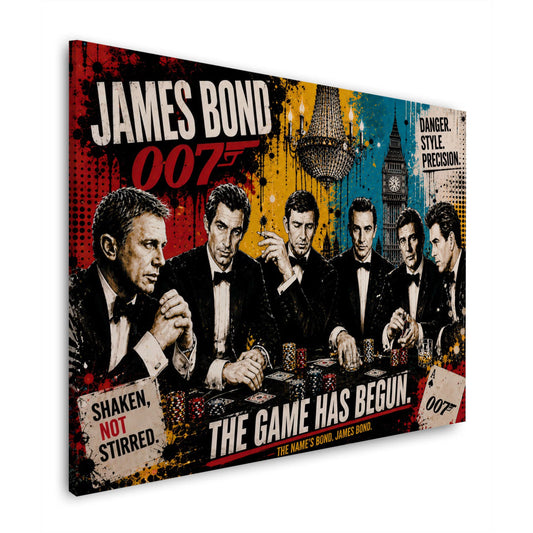 Tutti gli agenti 007 al tavolo da poker in stile Pop Art quadro
