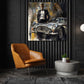 Uomo elegante stile Bond con auto classica arte moderna quadro