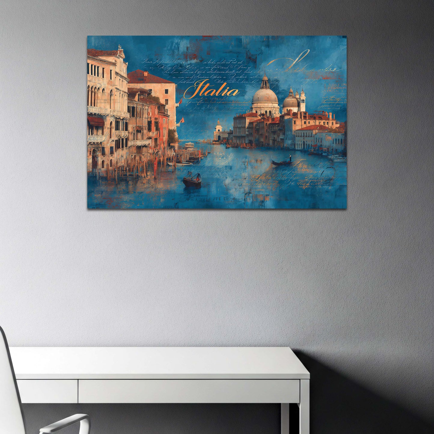 Venezia canal grande santa maria della salute gondola italia quadro