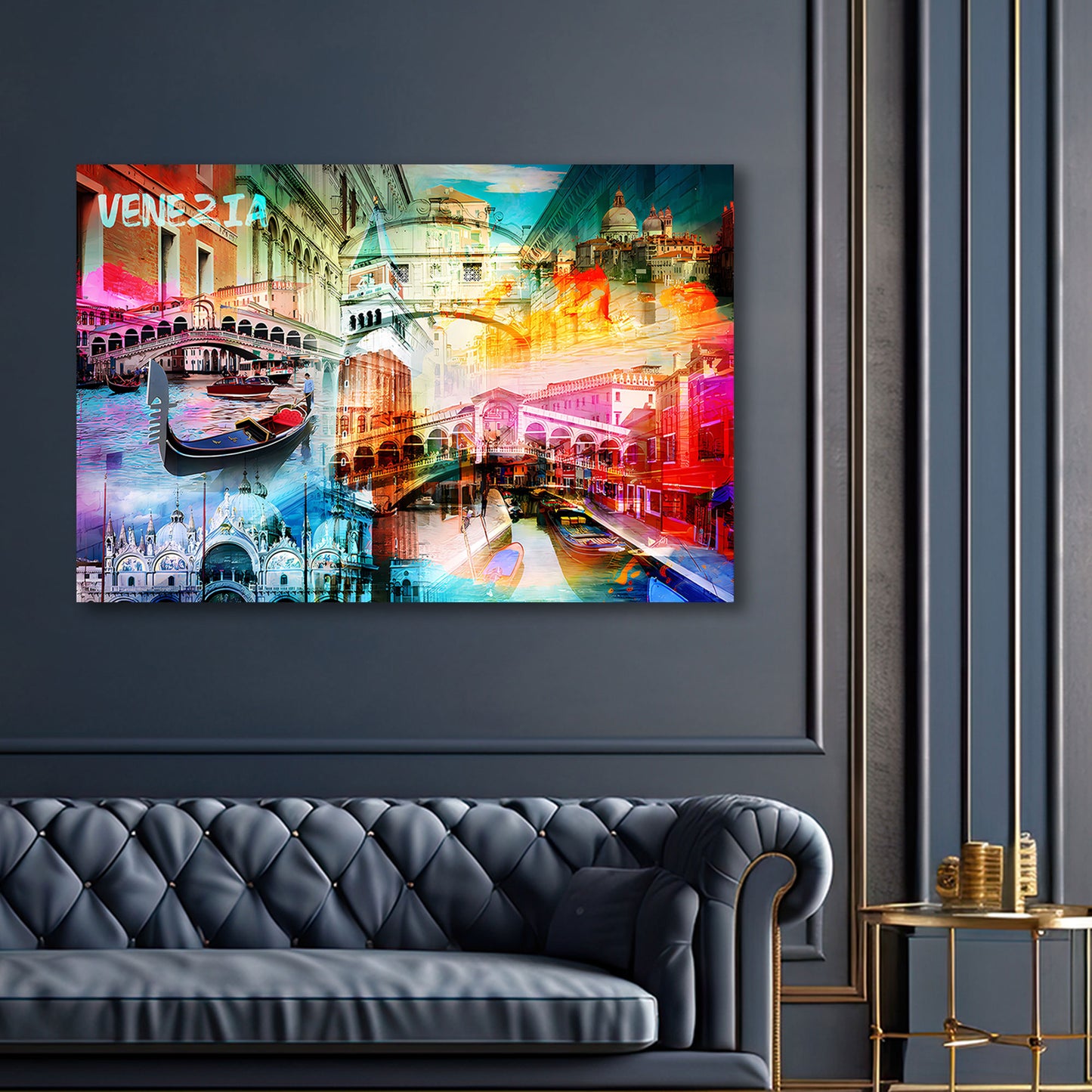 Venezia Pop Art gondole ponti architettura storica quadro