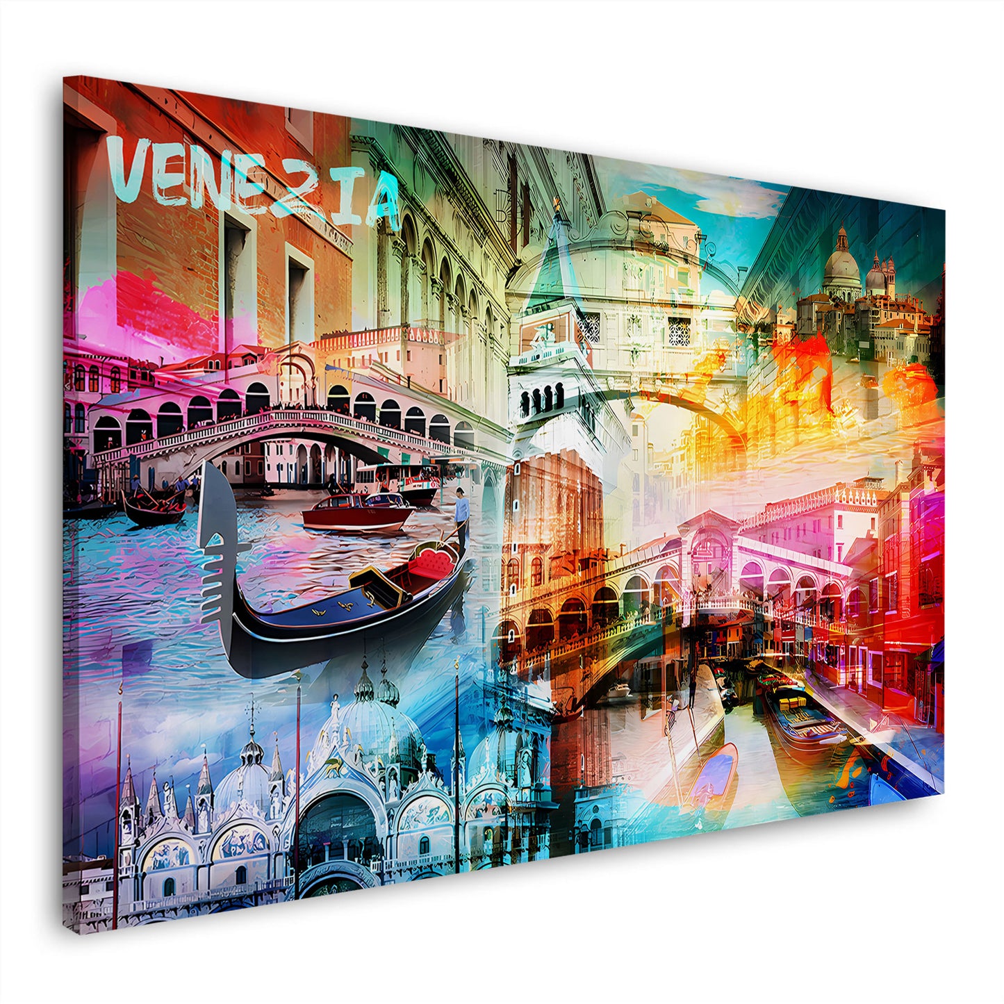 Venezia Pop Art gondole ponti architettura storica quadro