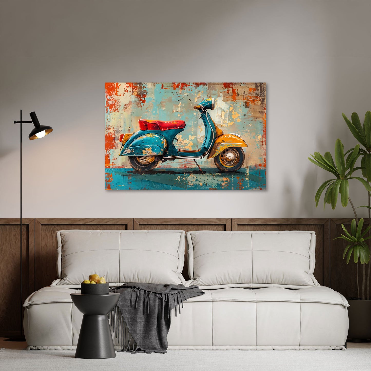 Vespa vintage opera arte con effetto visivo unico quadro