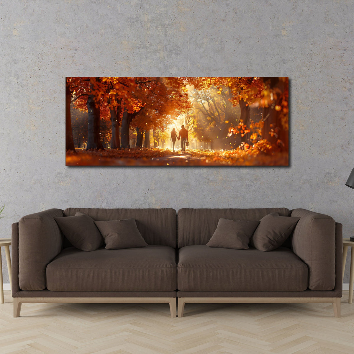 Quadro viale d'autunno in soggiorno