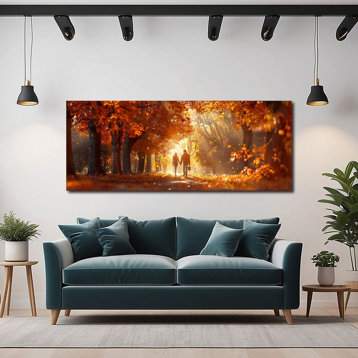 Quadro viale d'autunno ambientato