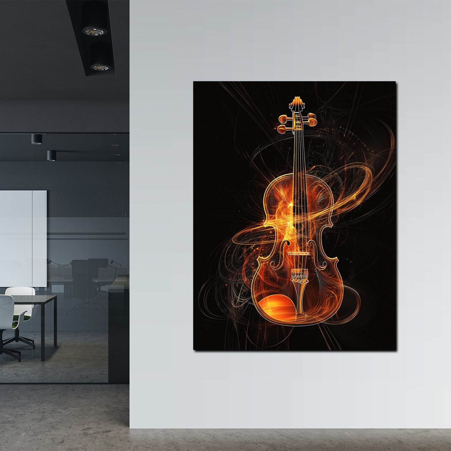 Violino arte astratta energia musicale quadro