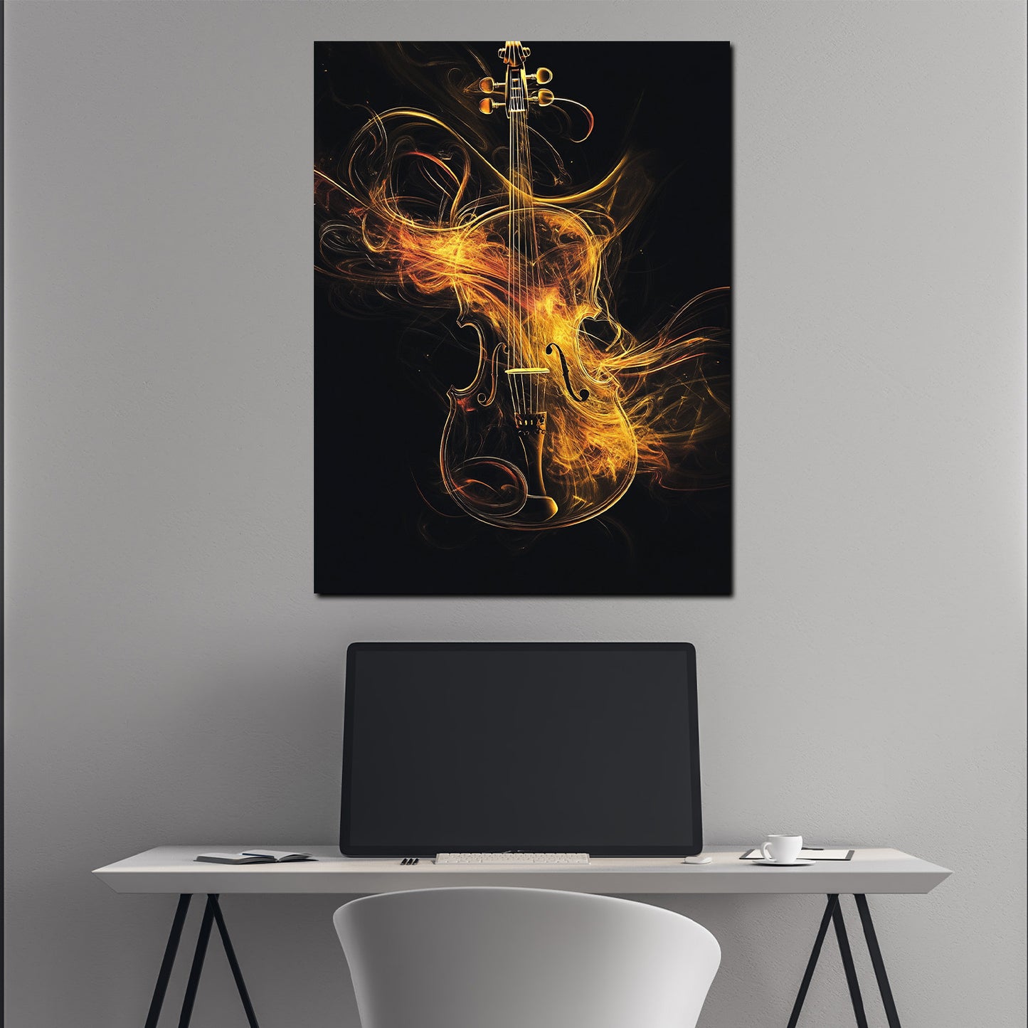 Violino arte astratta energia musicale quadro