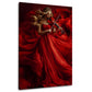 Violino donna vestito rosso armonia eleganza quadro