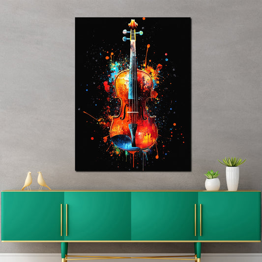 Violino Pop Art colorato arte musicale moderna quadro