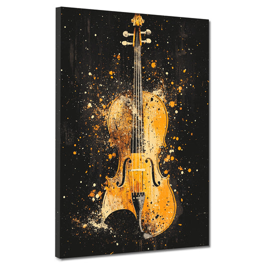 Violino Pop Art dorato musica elegante quadro