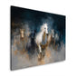 Cavalli bianchi nella nebbia in pittura espressiva quadro