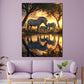 Zebre tramonto natura riflesso quadro