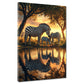 Zebre tramonto natura riflesso quadro
