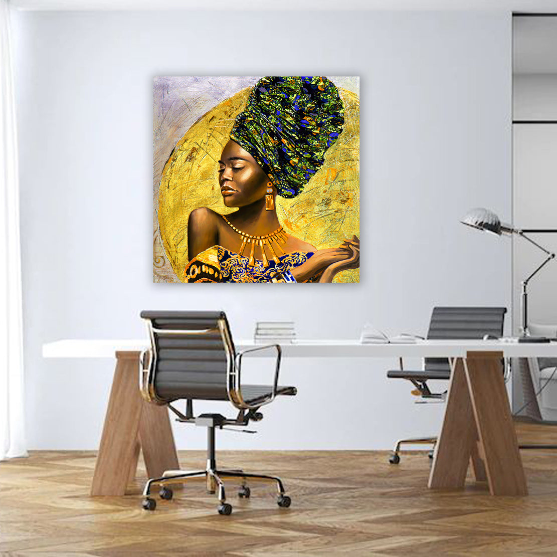 Quadro stampa su tela moderno donna africana bellissima