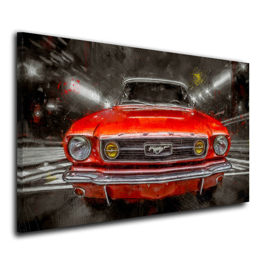 Quadro stampa su tela Macchina sportiva Ford GT Red Front Style