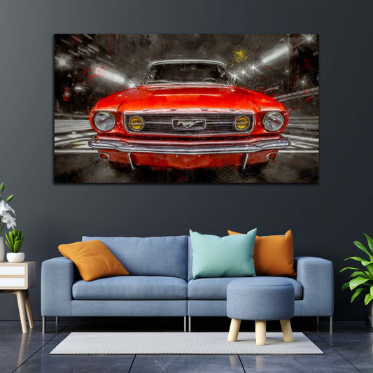 Quadro stampa su tela Macchina sportiva Ford GT Red Front Style