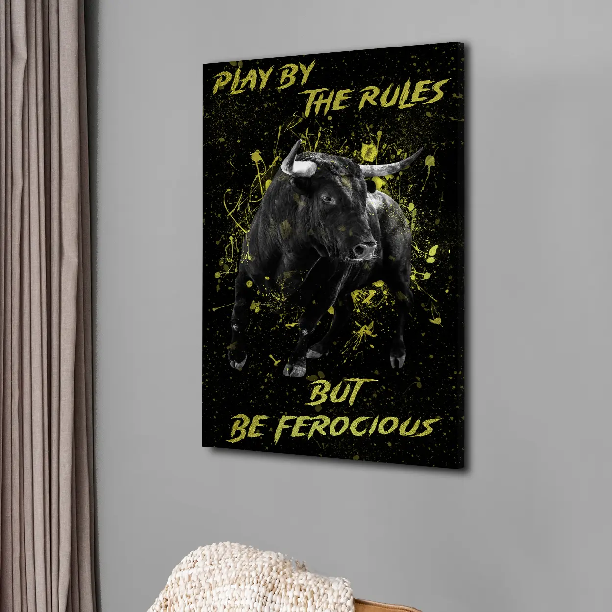 Quadro stampa su tela Pop Art moderno motivazionale toro Abstract Style